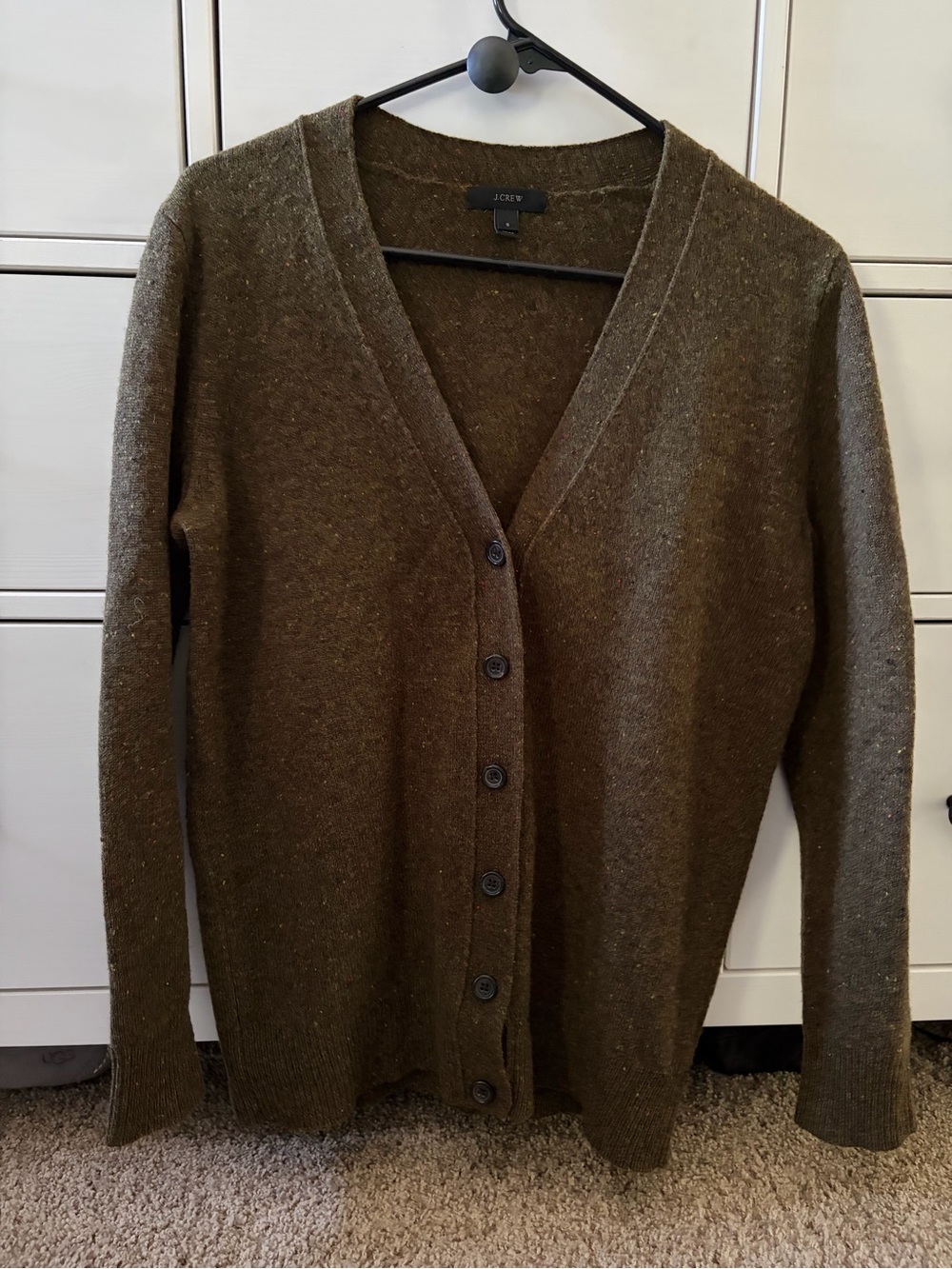 EUC j crew donegal wool cardigan